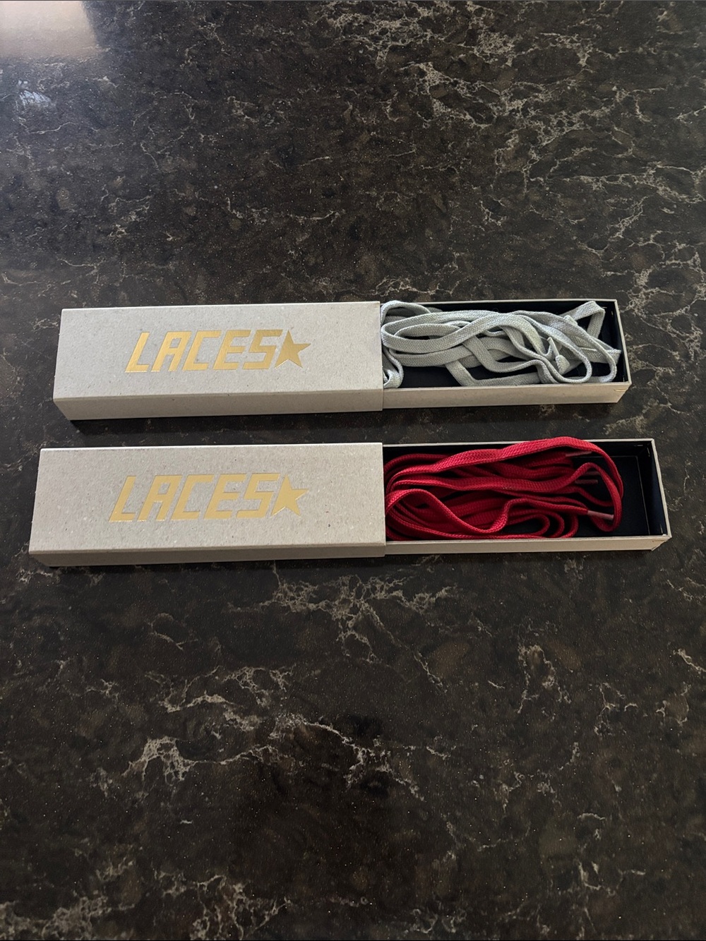 Golden Goose Red and Light Gray Flat Shoe Laces